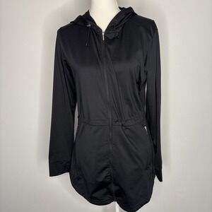 Sun Mountain Woman's Medium Thermal Jacket Black Golf Hooded Lightweight